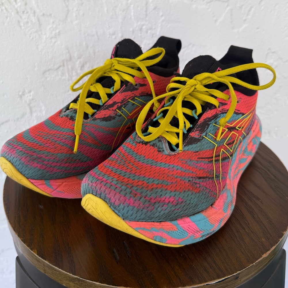 Womens ASICS Gel Nimbus 25 Color Injection Aquarium Running Shoes Size 7.5